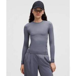 Lululemon Wundermost Ultra-Soft Nulu Crewneck Long Sleeve Solar Grey Size L